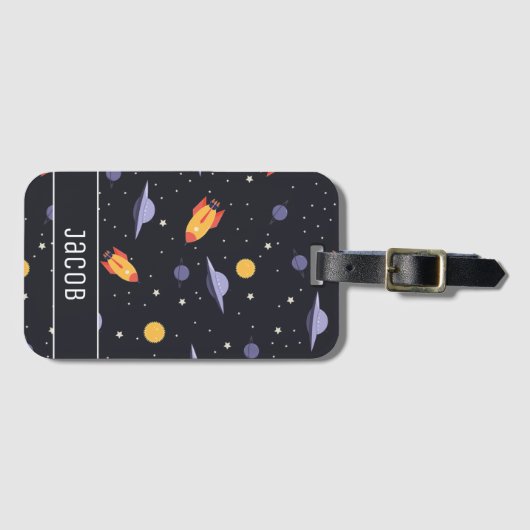 Weltraumraketen und Raumschiffe Gepäckanhänger (Vorderseite (Horizontal))
