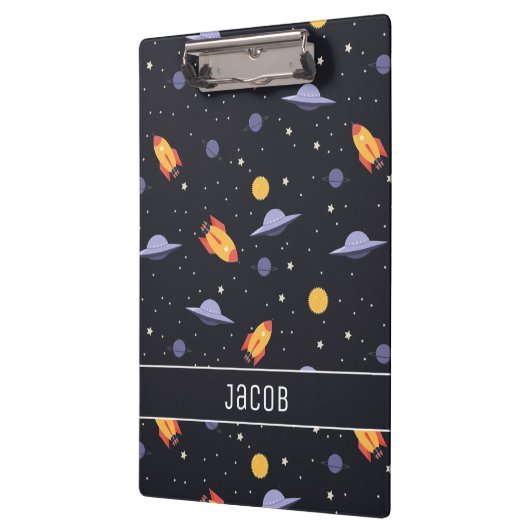 Weltraumraketen und Raumschiffe Klemmbrett (Links)