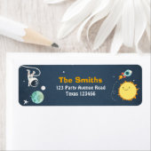 Weltraumraketenastronaut für Rücksendeadressen-Auf (Insitu)