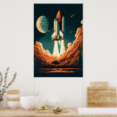 Weltraumraketenexplosion aus poster (Küche)