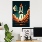Weltraumraketenexplosion aus poster (Heimbüro)