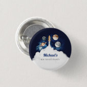 Weltraumraketenplaneten Galaxie Button (Vorne & Hinten)