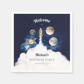 Weltraumraketenplaneten Galaxy Paper Tellers Squ Serviette (Vorderseite)