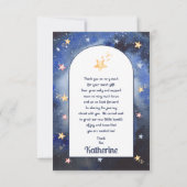 Weltraumraketenplaneten Kinderdusche Dankeskarte (Rückseite)