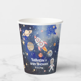 Weltraumraketenplaneten Kinderdusche Pappbecher
