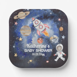 Weltraumraketenplaneten Kinderdusche Pappteller