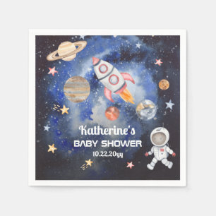 Weltraumraketenplaneten Kinderdusche Serviette