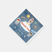 Weltraumraketenplaneten Papier Teller Napkins Serviette (Ecke)