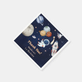 Weltraumraketenplaneten Papier Teller Napkins Serviette (Ecke)