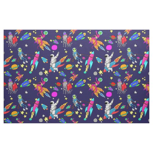 Weltraumraketenrodeo-alien-Astronautengewebe Stoff (Yard (91,4 cm))