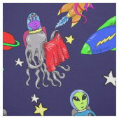 Weltraumraketenrodeo-alien-Astronautengewebe Stoff (Muster)