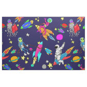 Weltraumraketenrodeo-alien-Astronautengewebe Stoff (Fat Quarter (45,7 x 55,9 cm))