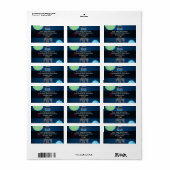 Weltraumraketenschiff Adressaufkleber (Vorne)