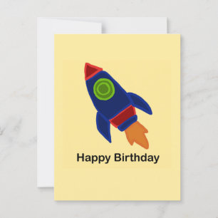 🚀 Weltraumraketenschiff Alles Gute zum Geburtstag Postkarte