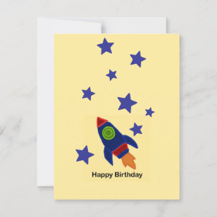 🚀 Weltraumraketenschiff Alles Gute zum Geburtstag Postkarte