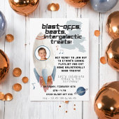 Weltraumraketenschiff Astronaut Foto Geburtstag Einladung