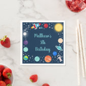 Weltraumraketenschiff Astronaut Planets Geburtstag Serviette (Beispiel)