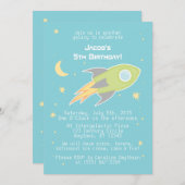 Weltraumraketenschiff Cyborg Blue Einladungen (Vorne/Hinten)