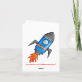 Weltraumraketenschiff Dankeschön Karte (Rückseite)