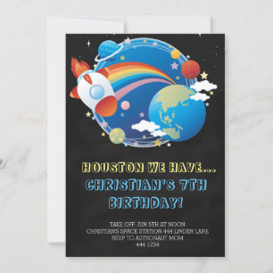Weltraumraketenschiff Einladungen zum Geburtstag