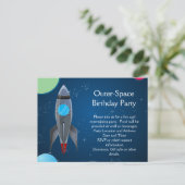 Weltraumraketenschiff Einladungspostkarte (Stehend Vorderseite)