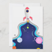 Weltraumraketenschiff Geburtstagsparty Einladung (Rückseite)