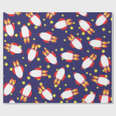 Weltraumraketenschiff Geburtstagsparty Geschenkpapier (Flach)