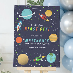 Weltraumraketenschiff Geburtstagsparty Poster