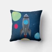 Weltraumraketenschiff Kissen (Rückseite)