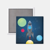 Weltraumraketenschiff Magnet (Vorderseite/Rückseite)