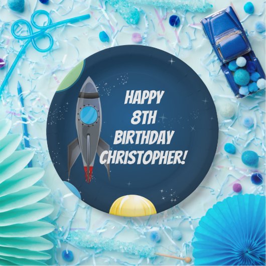 Weltraumraketenschiff Pappteller (Party)