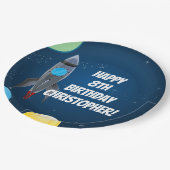 Weltraumraketenschiff Pappteller (Schrägansicht)