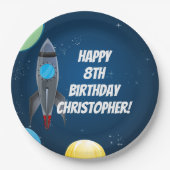 Weltraumraketenschiff Pappteller (Vorderseite)