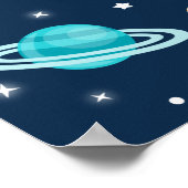 Weltraumraketenschiff Planets Geburtstag Willkomme Poster (Ecke)