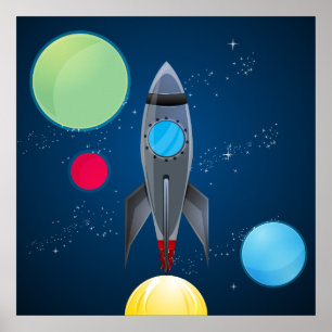 Weltraumraketenschiff Poster
