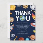 Weltraumraumdusche Planets Baby Shower Dankeskarte (Vorderseite)