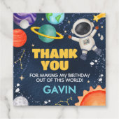Weltraumreise rund um den Sun Birthday Party Squar Geschenkanhänger (Vorderseite)