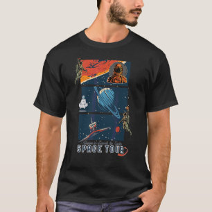 Weltraumreise Vintager Astronauten Retro-Raketenpl T-Shirt