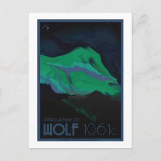 Weltraumreisekarte - Wolf 1061c Postkarte (Vorderseite)