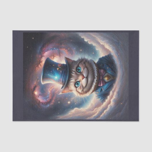 Weltraumreisender Alice's Cheshire Cat Seidenpapier (Vorderseite)