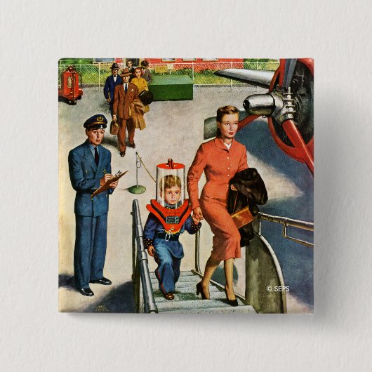 Weltraumreisender Button (Vorderseite)