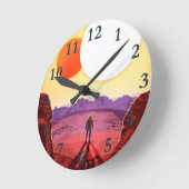 Weltraumreiseziel Planet-Abenteuer Runde Wanduhr (Winkel)