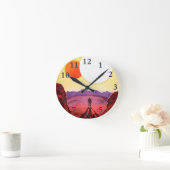 Weltraumreiseziel Planet-Abenteuer Runde Wanduhr (Zuhause)