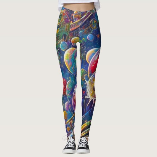 Weltraumrennen Leggings (Vorderseite)