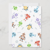 Weltraumroboter zum Geburtstag Einladung (Rückseite)