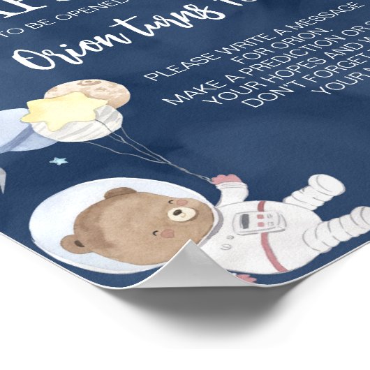 Weltraumsafari Geburtstag Zeitkapsel Zeichen Poster (Ecke)