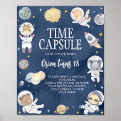 Weltraumsafari Geburtstag Zeitkapsel Zeichen Poster (Vorne)