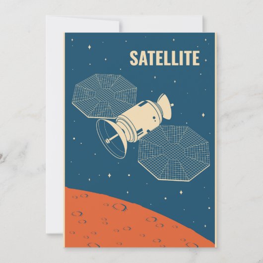 Weltraumsatellit Einladung (Vorderseite)