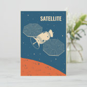 Weltraumsatellit Einladung (Stehend Vorderseite)
