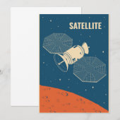 Weltraumsatellit Einladung (Vorne/Hinten)